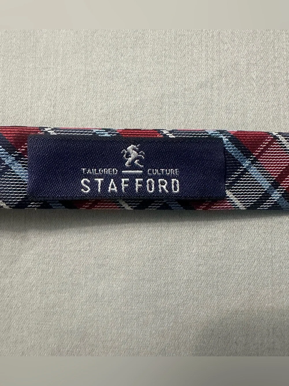 Stafford Tailored Culture Mens Bow Tie Red Navy Blue Light Blue Plaid Adjustable